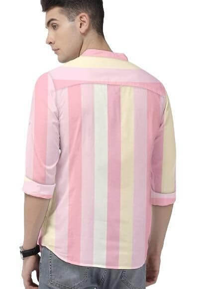 Men's Color Block Spread Collar Casual Shirt